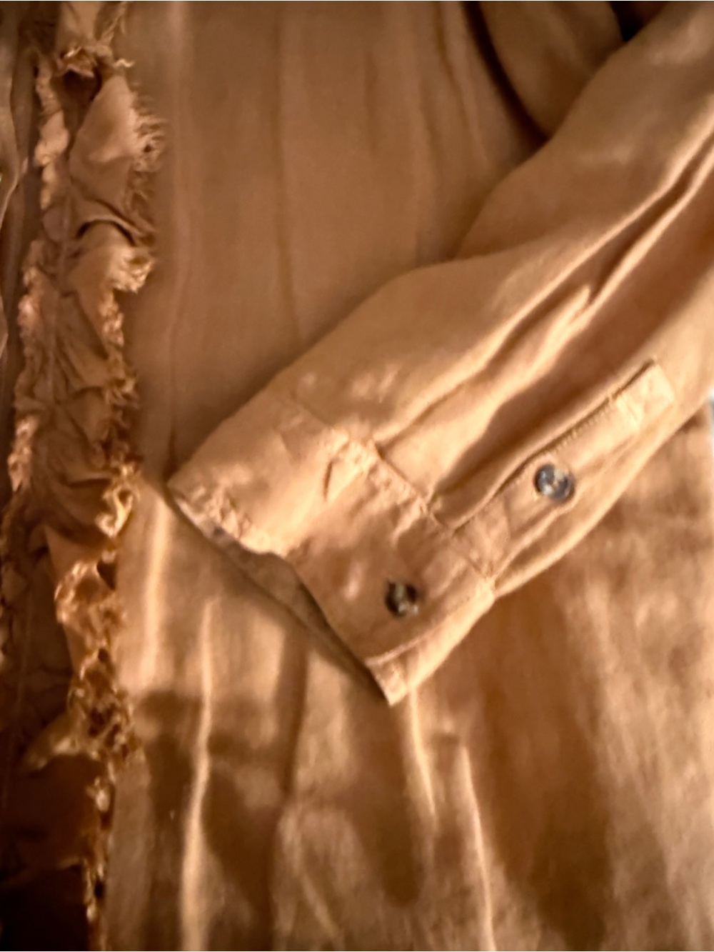 Pilcro Rust Ruffle Button-Front Shirt - Picture 3 of 7